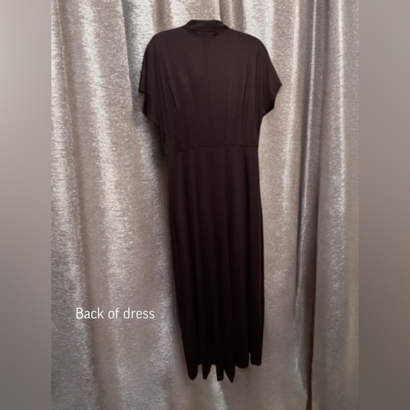 NWT Women's Short Sleeve Maxi V Neck Wrap Ruched A-Line Wedding Cocktail Dress - Picture 2 of 5